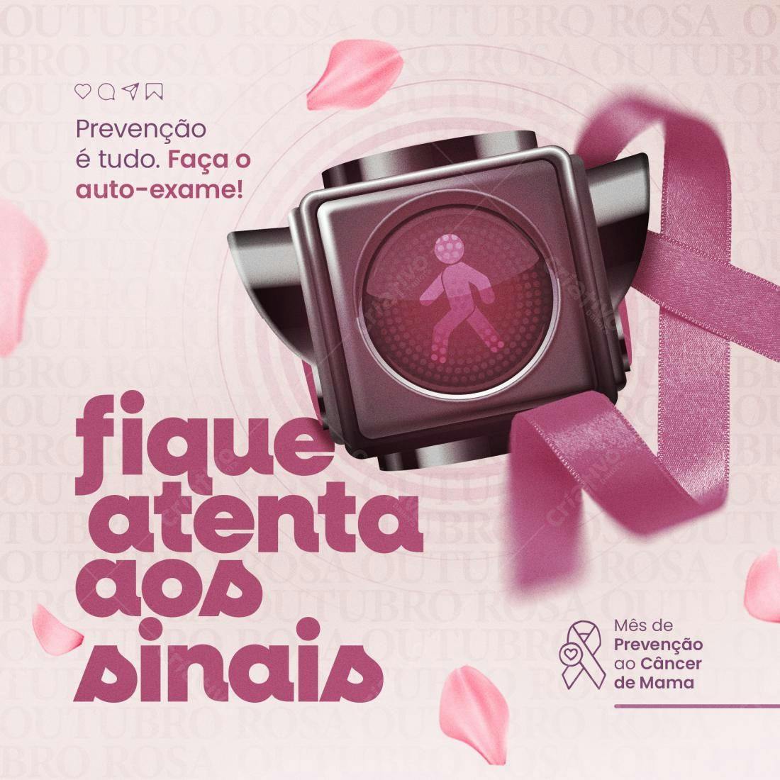 Flyer Outubro Rosa PSD Editável