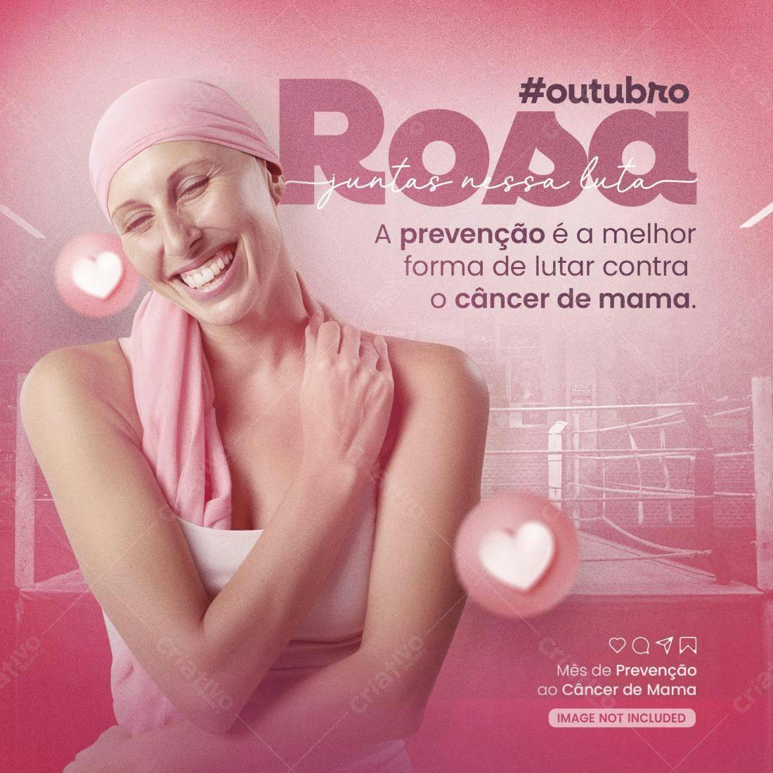 Post Instagram Outubro Rosa PSD Editável