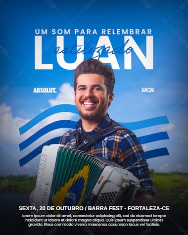 Flyer evento um som para relembrar luan estilizado