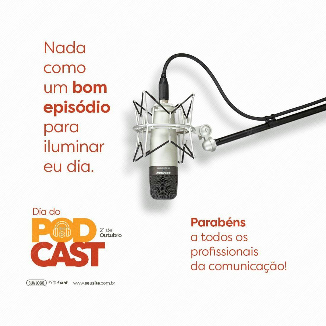 Flyer Dia do Podcast PSD Editável