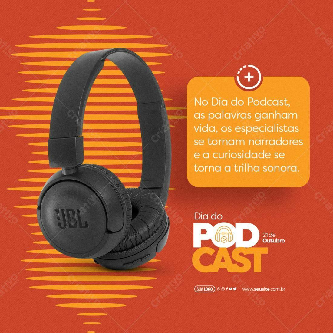 Flyer Dia do Podcast PSD Editável