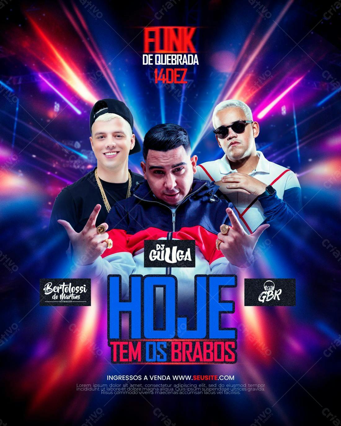 Flyer Festa Funk de Quebrada PSD Editável