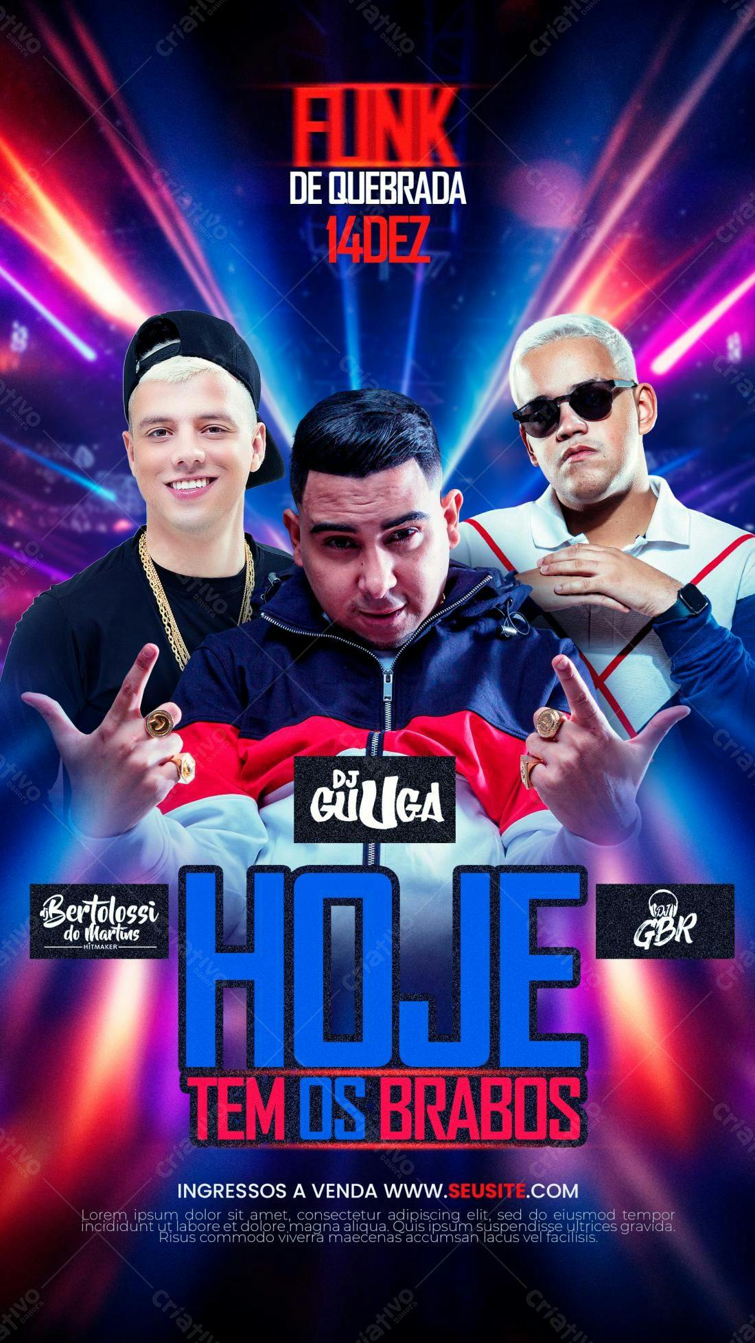 Flyer Festa Funk de Quebrada PSD Editável