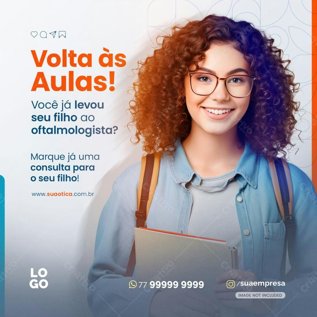 Post para Volta às Aulas PSD Editável