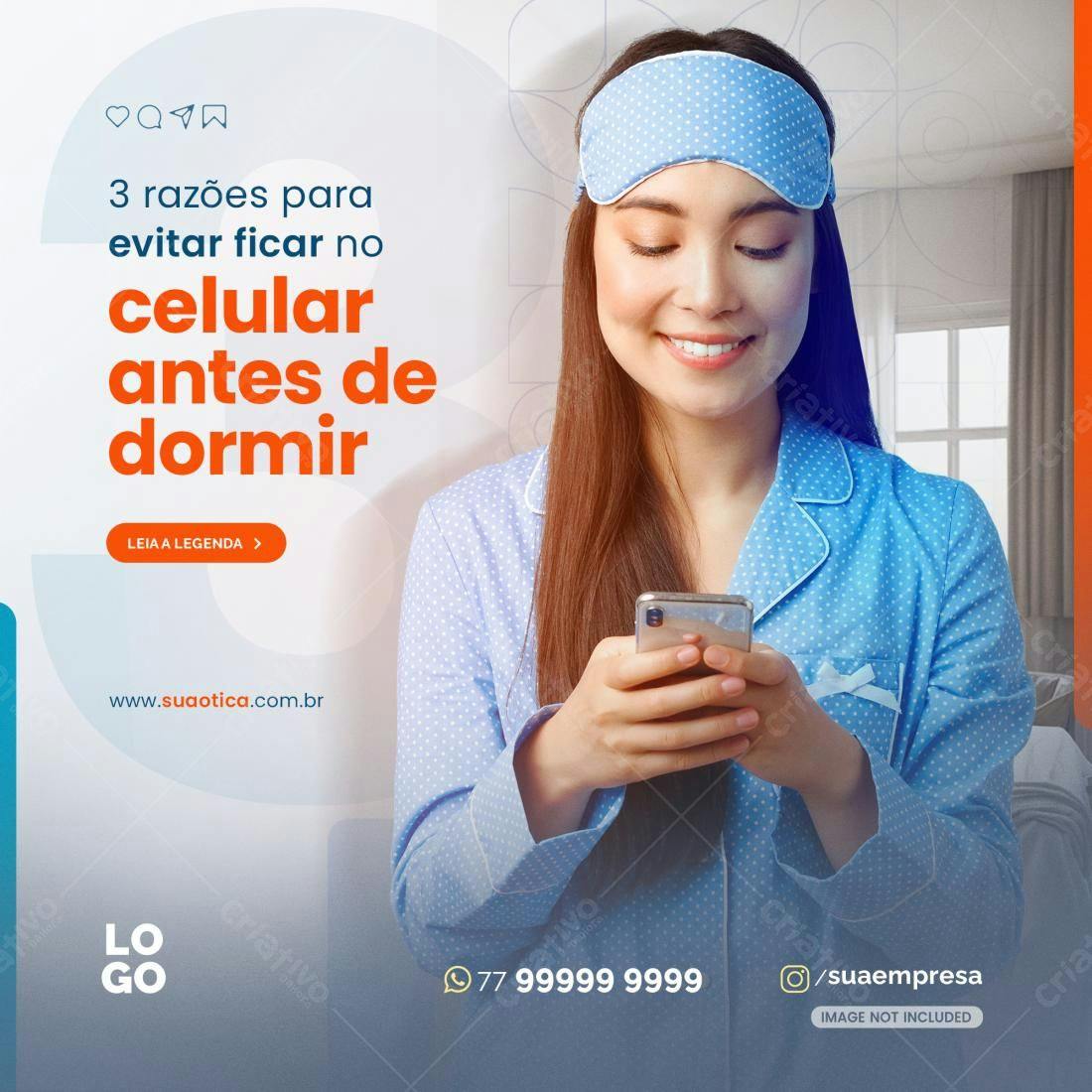 Post para Redes Sociais Sono Saudável PSD Editável