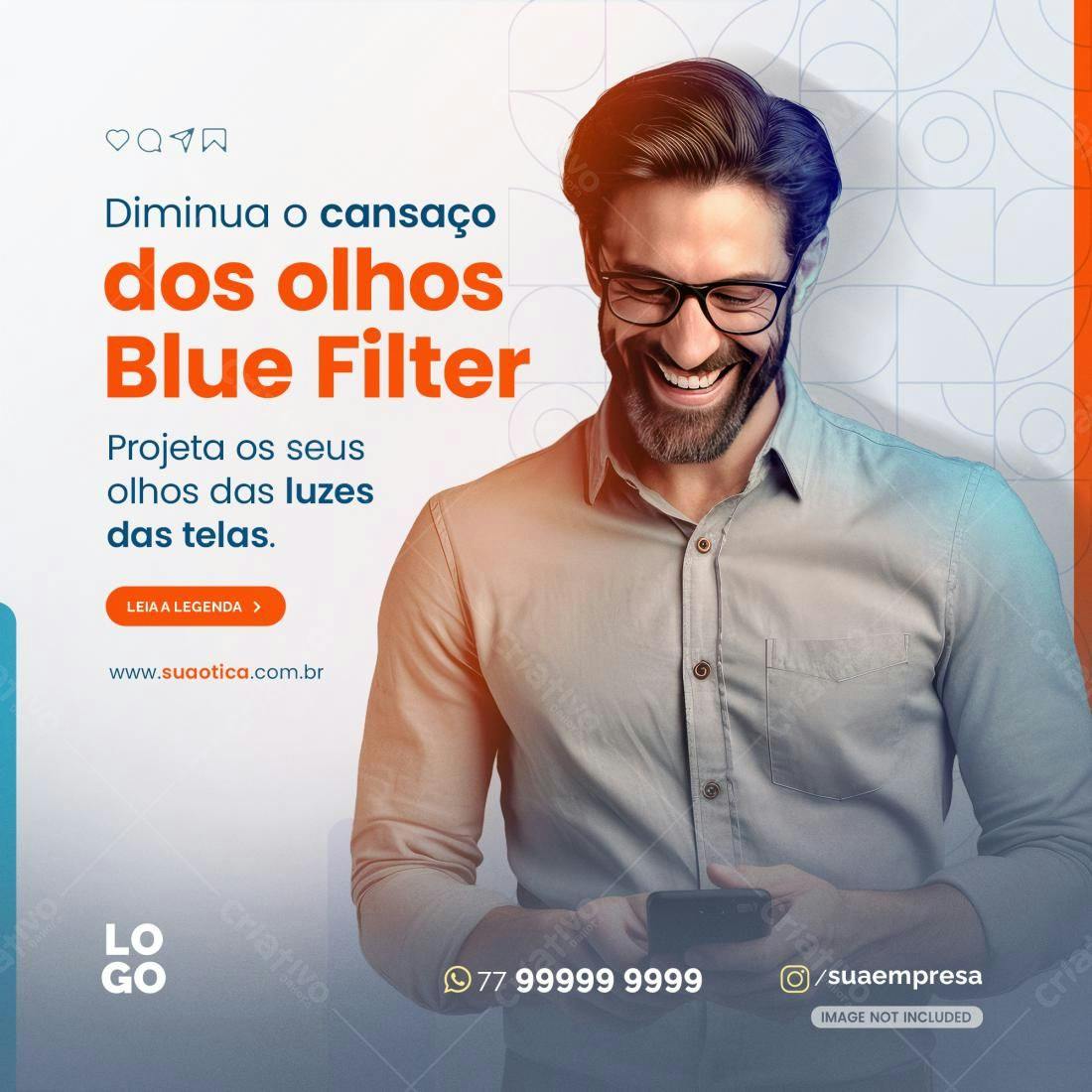 Postagem Instagram Blue Filter PSD Editável