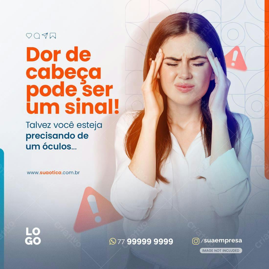 Post para Redes Sociais sobre Saúde Ocular PSD Editável