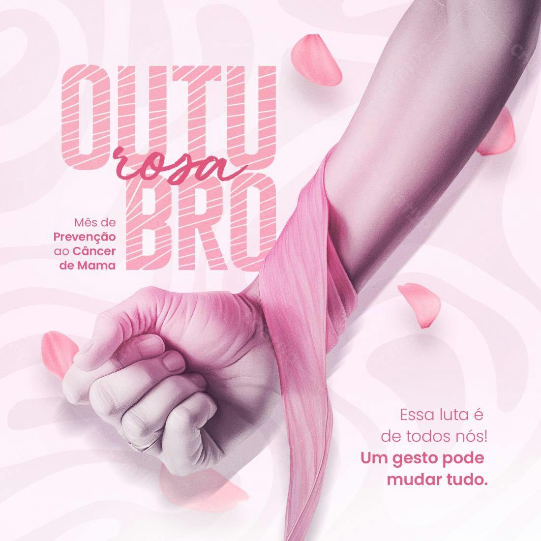 Poster Outubro Rosa PSD Editável