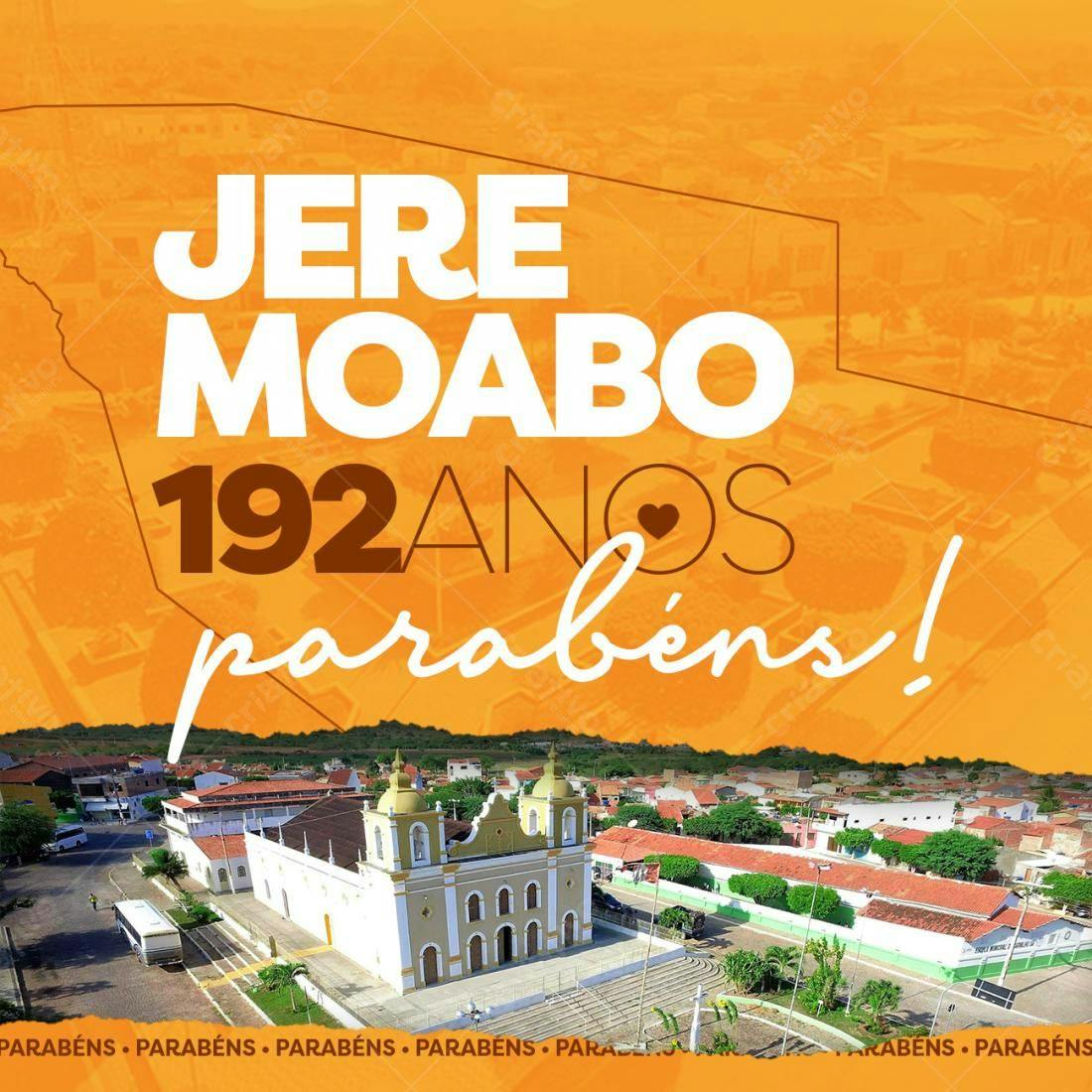 Flyer Aniversário Jere Moabo 192 Anos PSD Editável
