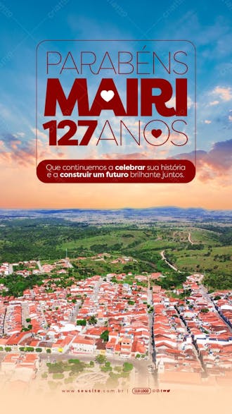 Story aniversário da cidade mairi 127 anos