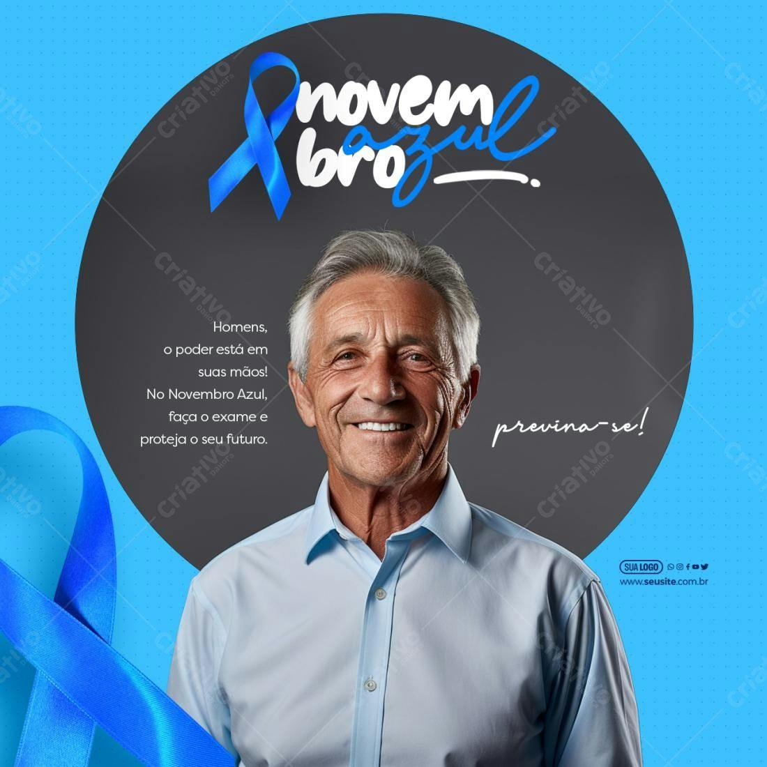Flyer Novembro Azul PSD Editável
