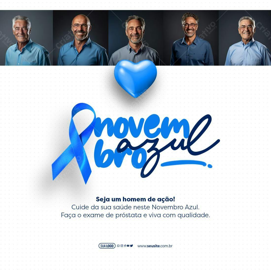 Flyer Novembro Azul PSD Editável