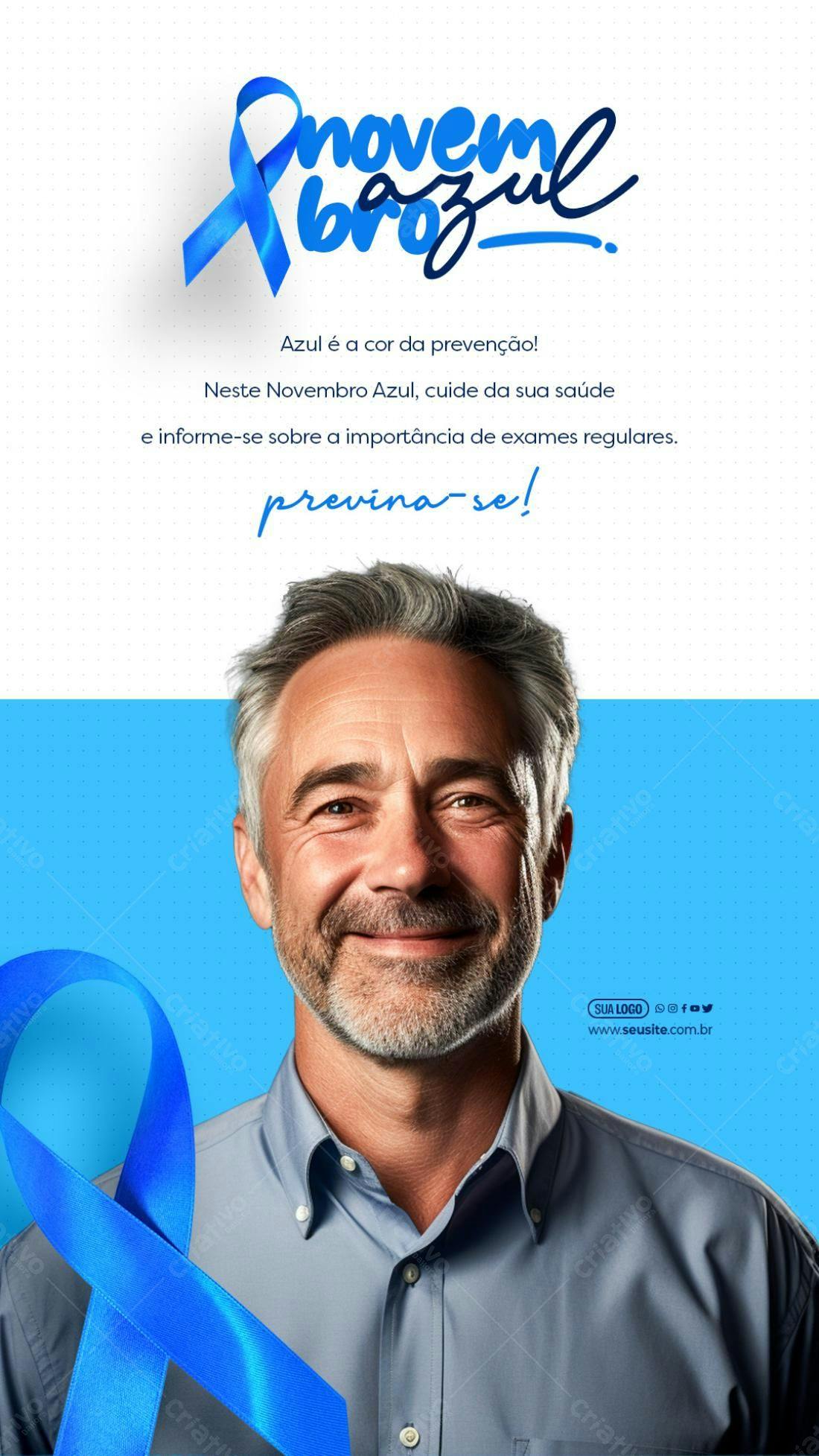 Flyer Novembro Azul PSD Editável