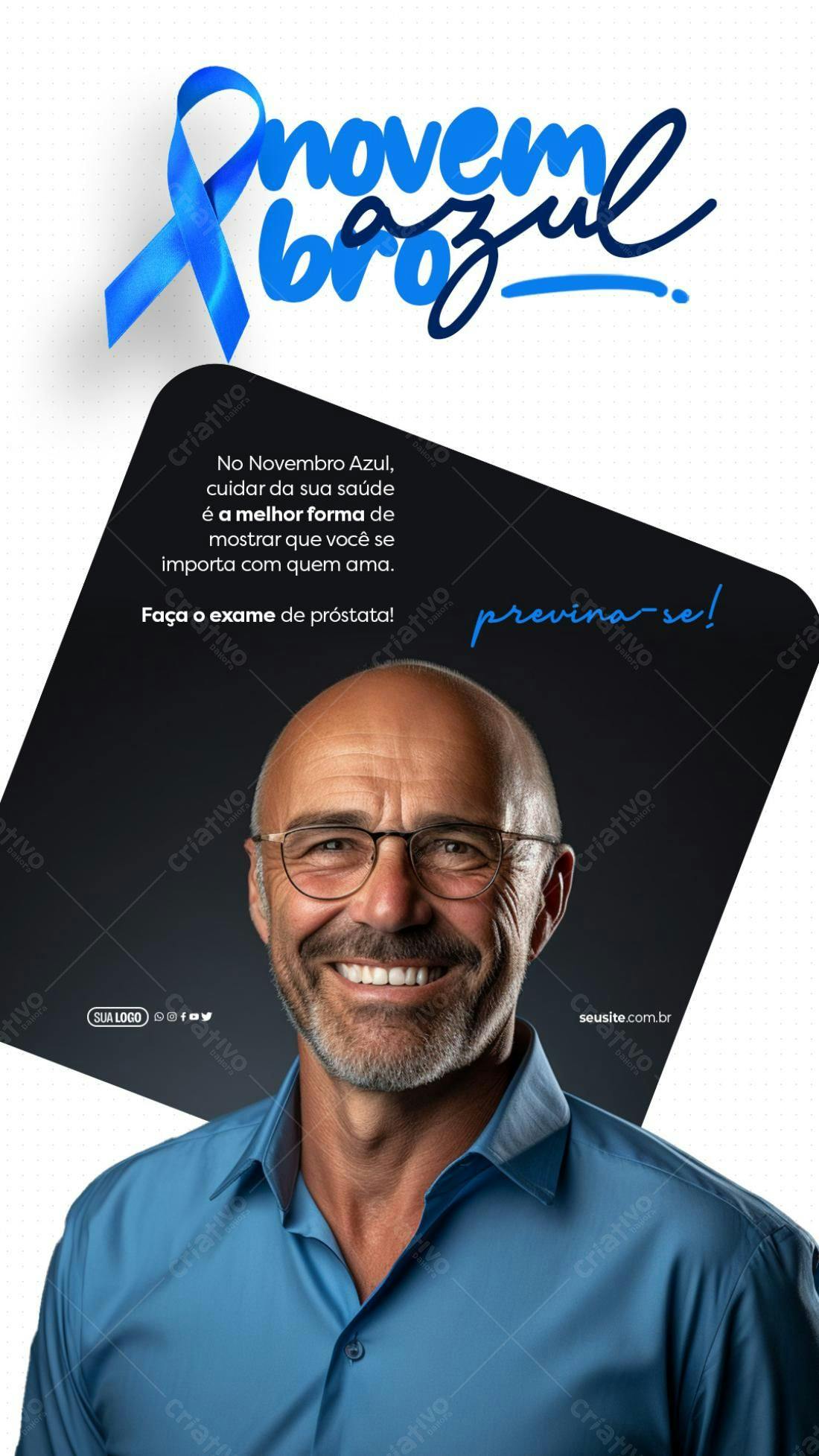 Flyer Novembro Azul PSD Editável
