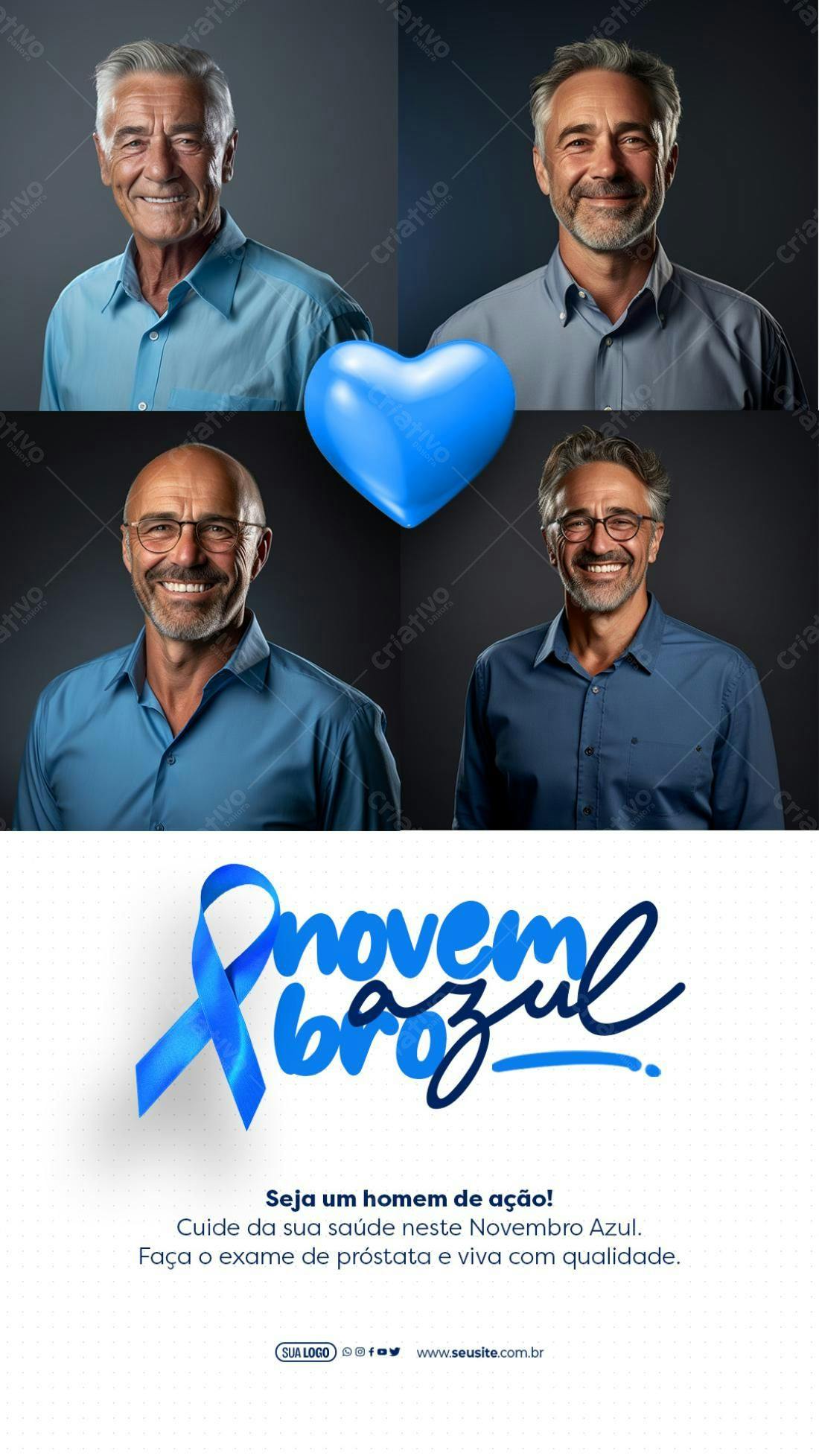Flyer Novembro Azul PSD Editável