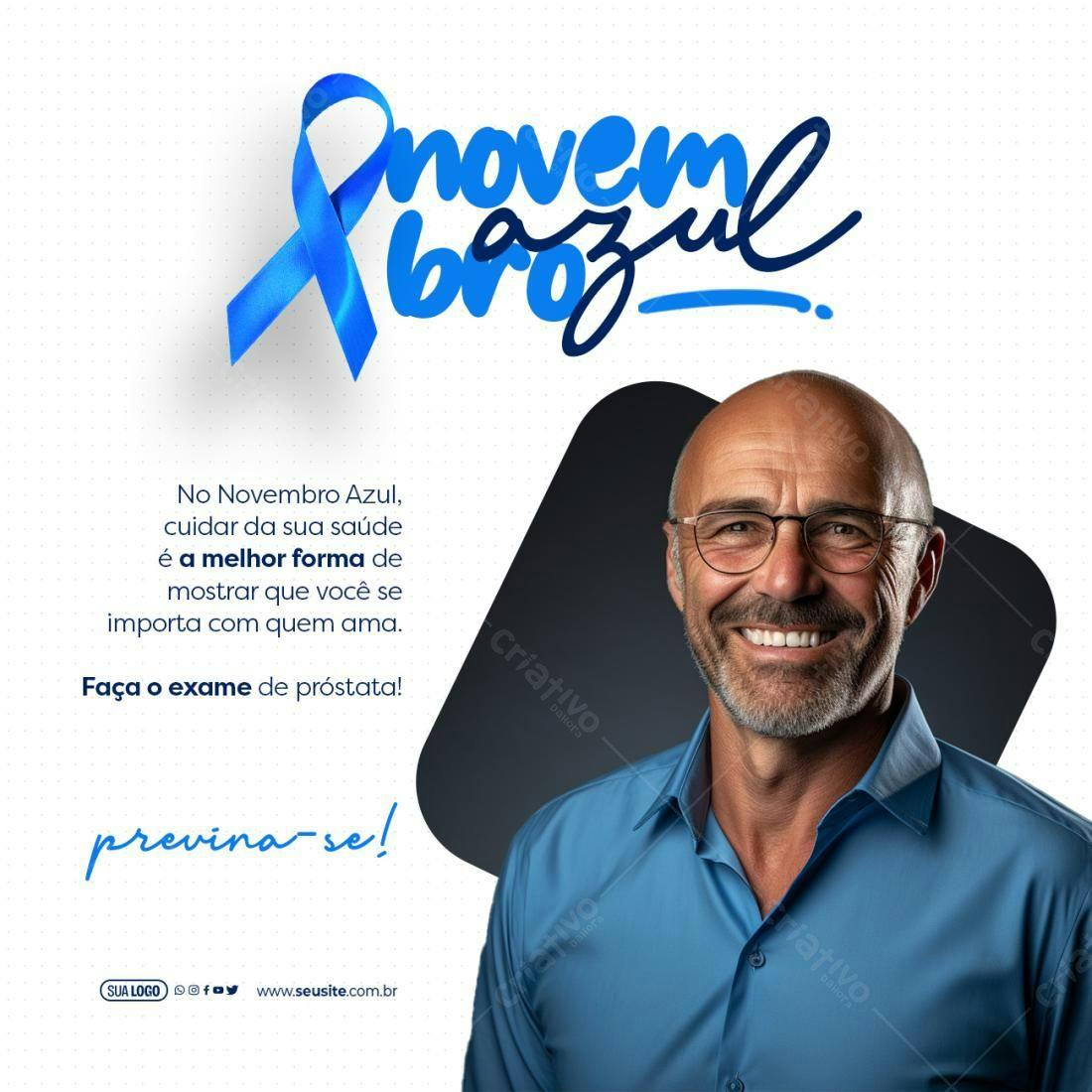 Post para Novembro Azul PSD Editável