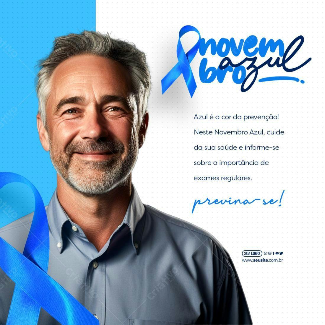 Post para Novembro Azul PSD Editável