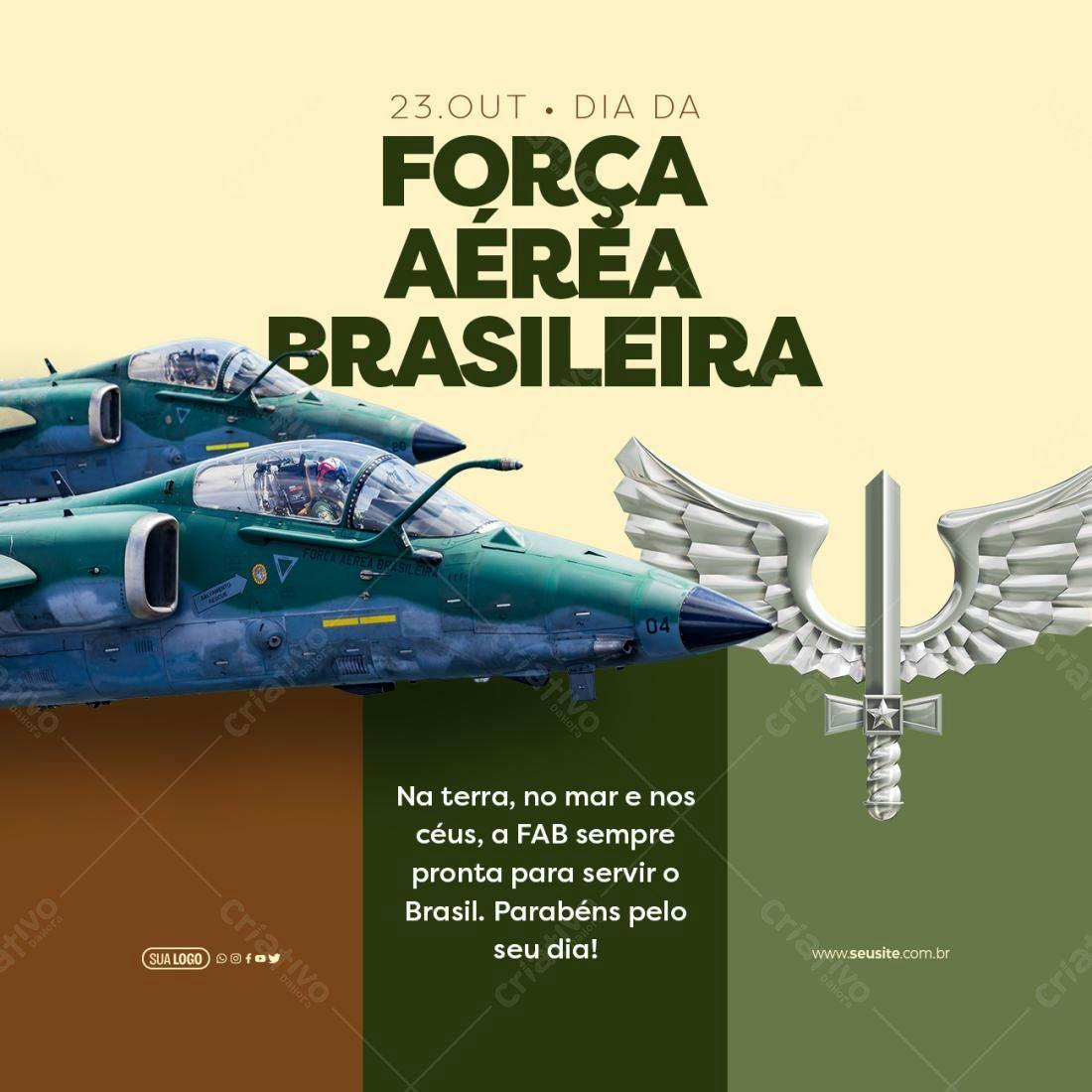 Postagem Dia da Força Aérea Brasileira PSD Editável