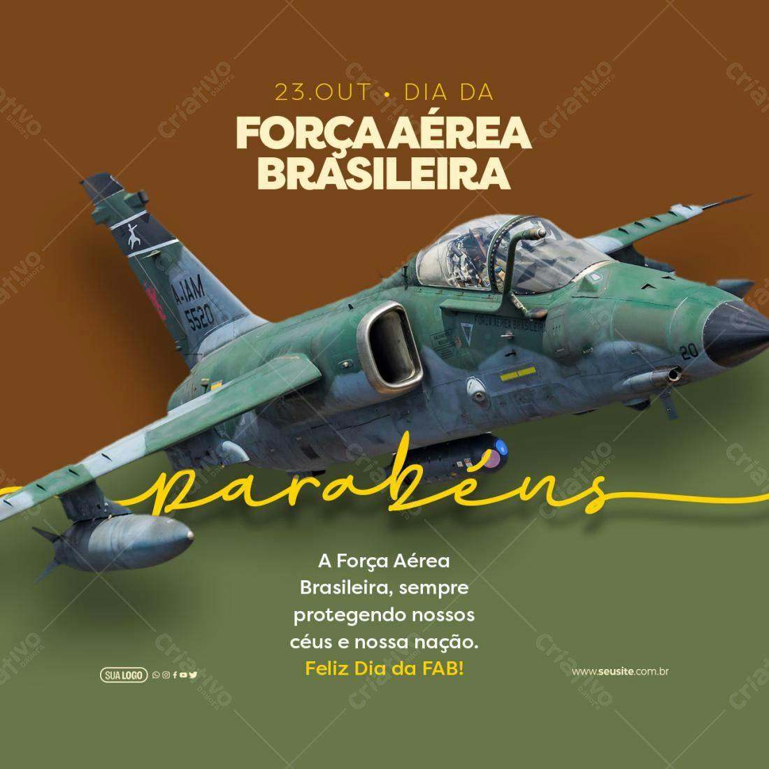 Postagem Dia da Força Aérea Brasileira PSD Editável