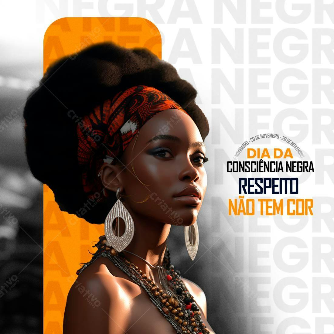 Post para Dia da Consciência Negra PSD Editável