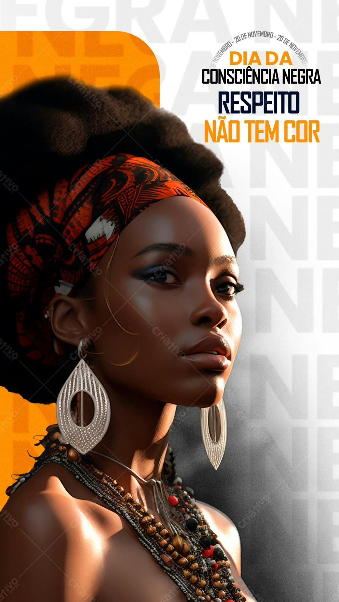 Flyer Dia da Consciência Negra PSD Editável