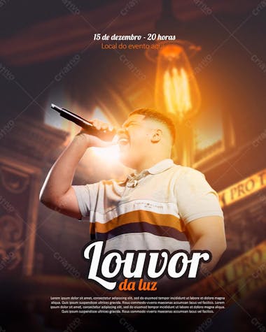 Flyer louvor da luz feed