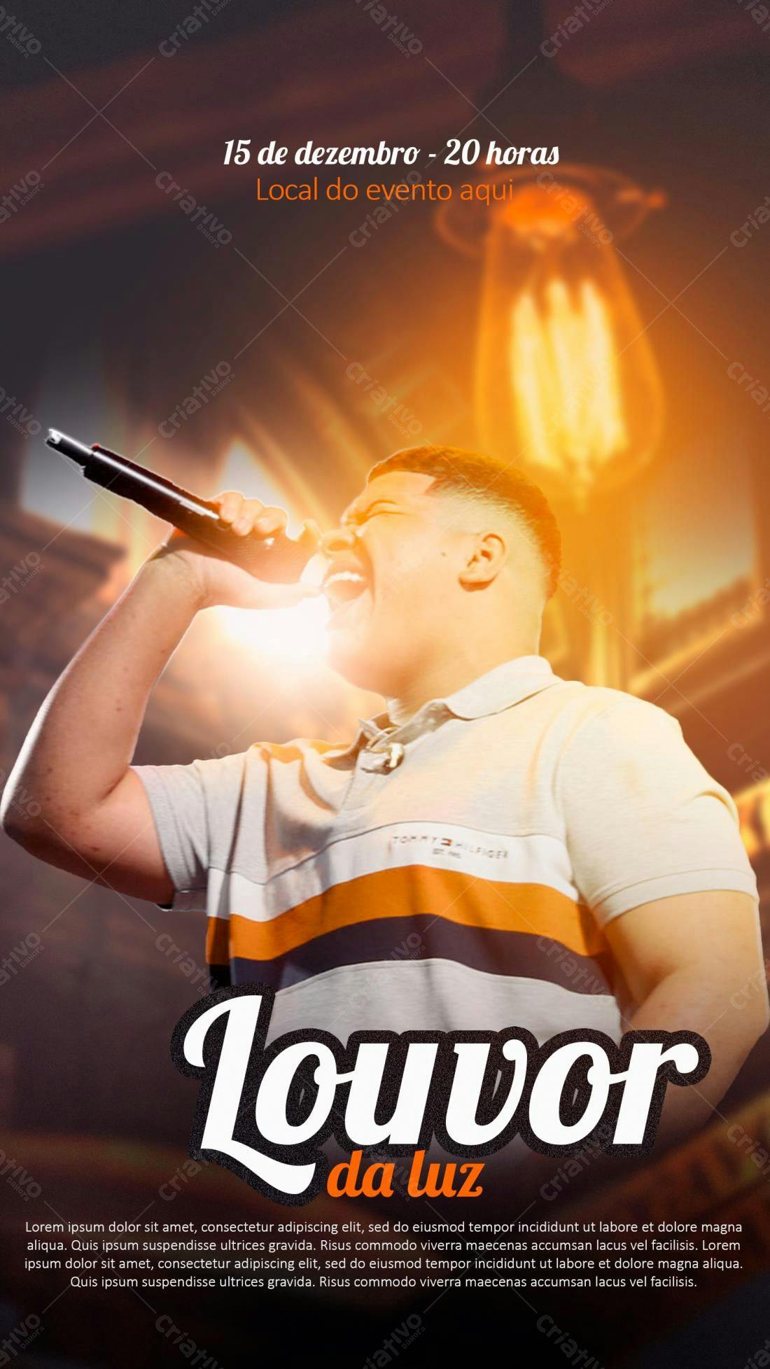 Flyer para Louvor da Luz PSD Editável