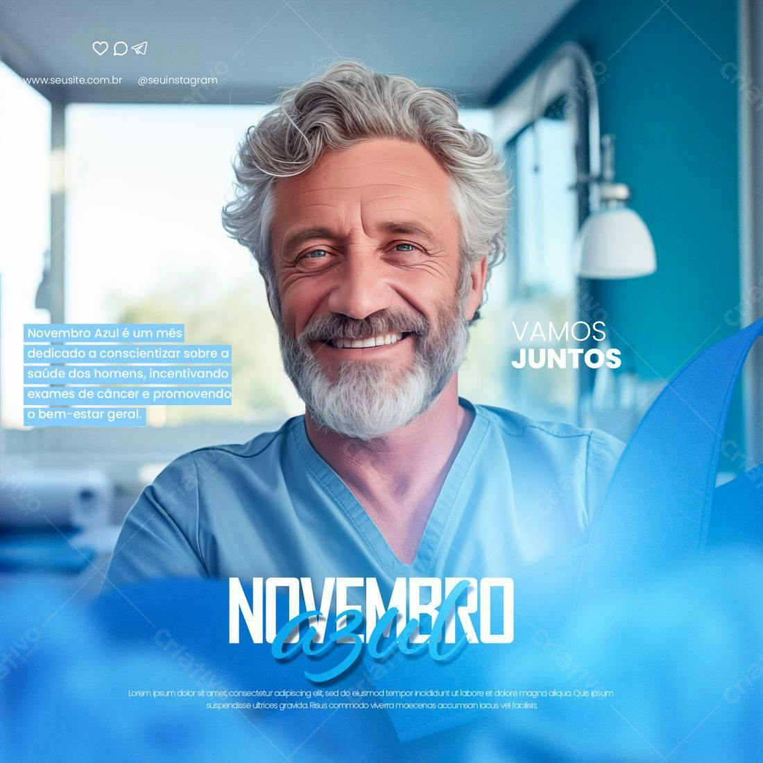 Flyer Novembro Azul PSD Editável