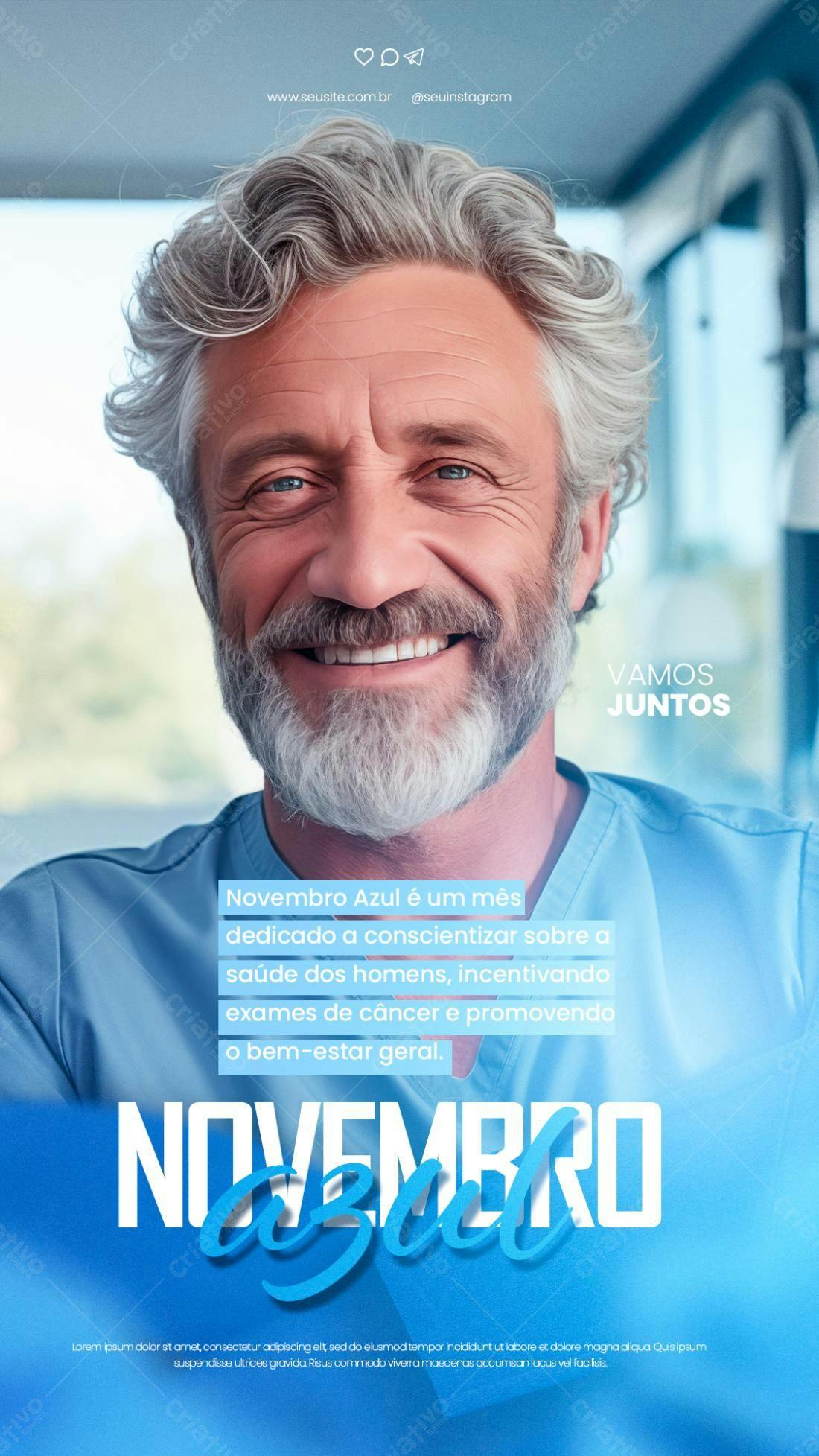 Flyer Novembro Azul PSD Editável