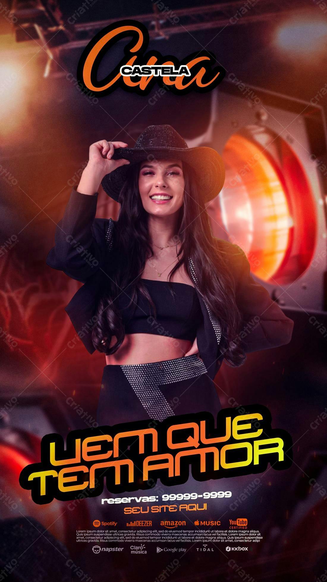 Flyer para Show da Ana Castela PSD Editável