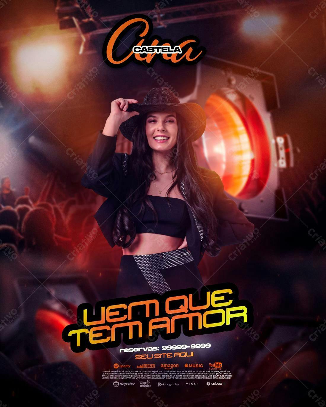 Flyer Show Musical Ana Castela PSD Editável