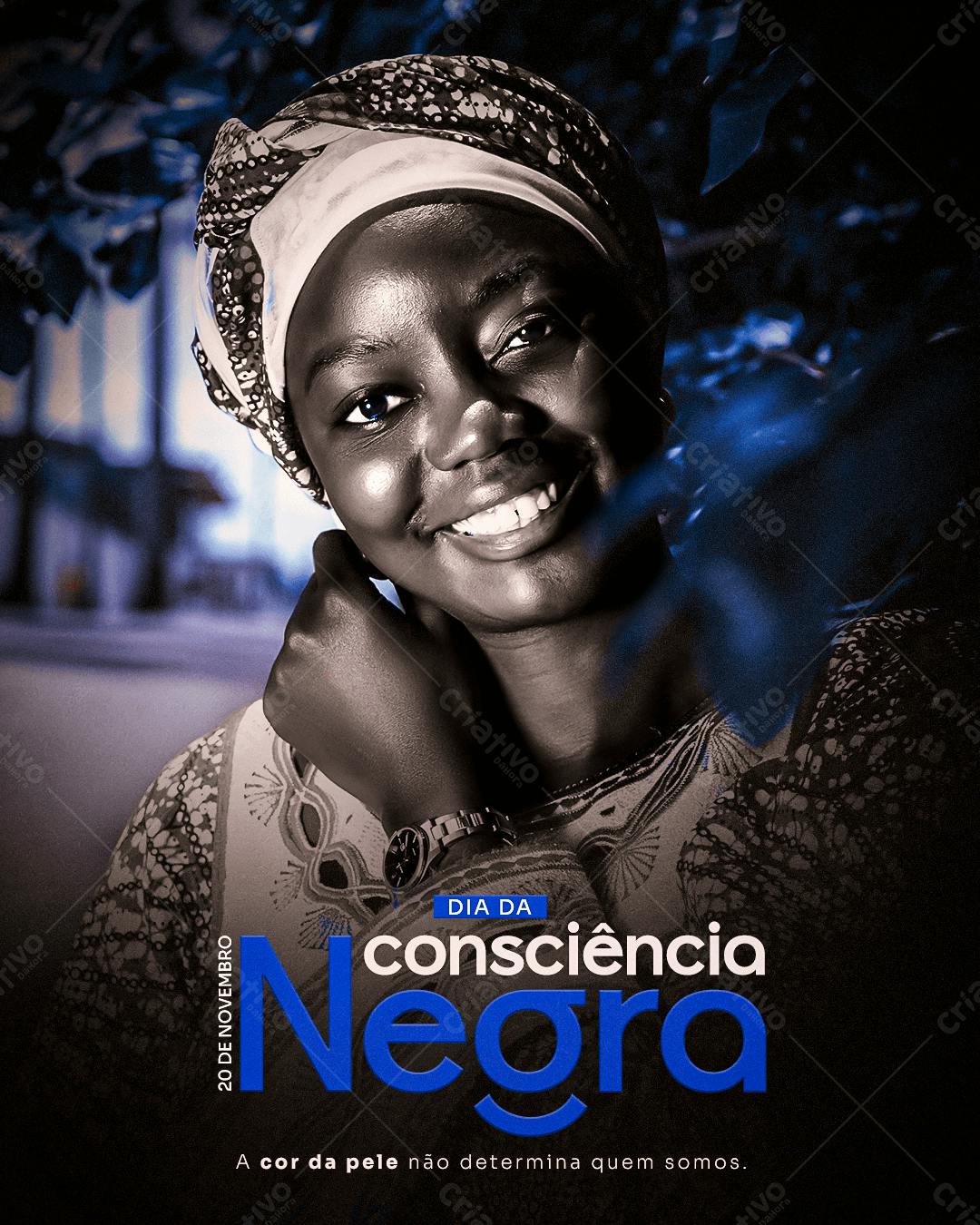 Flyer Dia da Consciência Negra PSD Editável