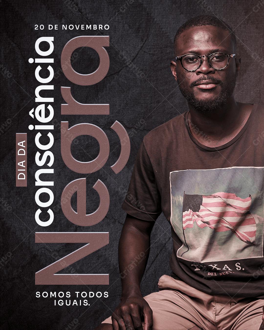 Flyer Dia da Consciência Negra PSD Editável