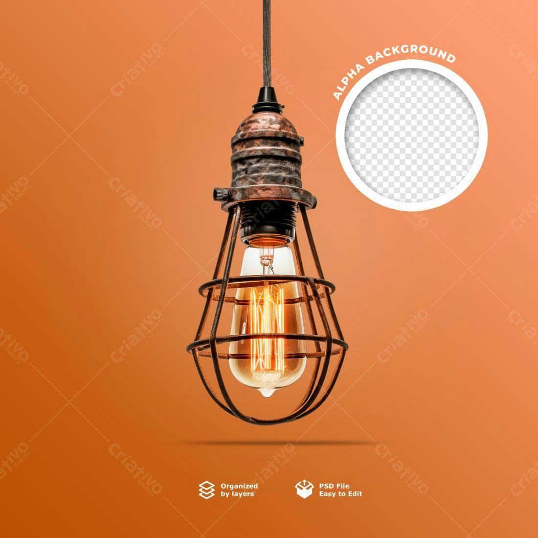 Banner com Lâmpada Vintage para Instagram PSD Editável