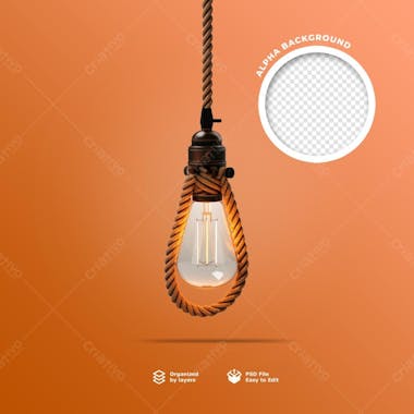 Elemento 3d de uma lampada rustica em psd