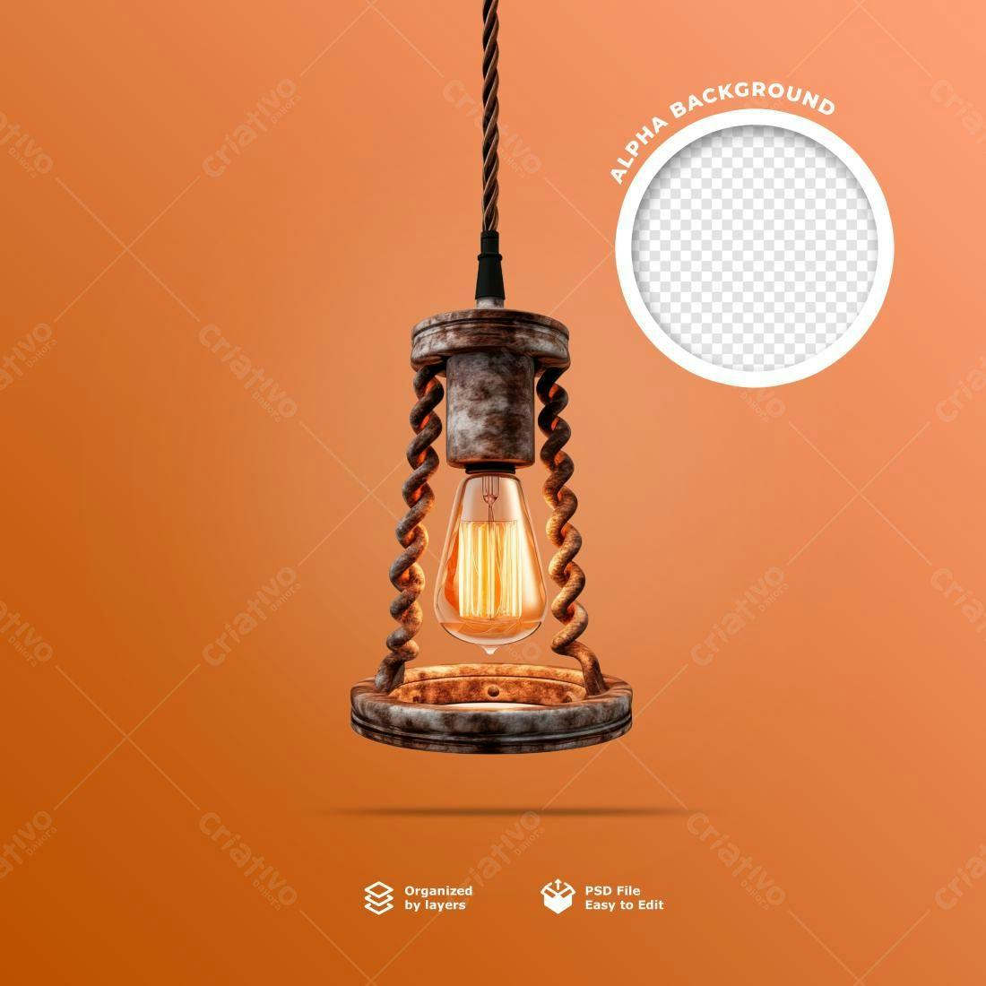 Mockup de Lâmpada Vintage para Instagram PSD Editável