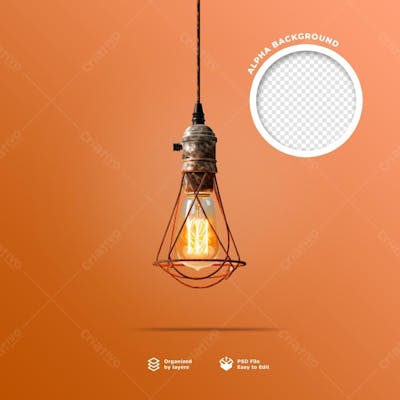 Elemento 3D De Uma Lampada Rustica Em Psd