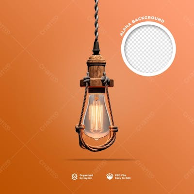 Elemento 3D De Uma Lampada Rustica Em Psd