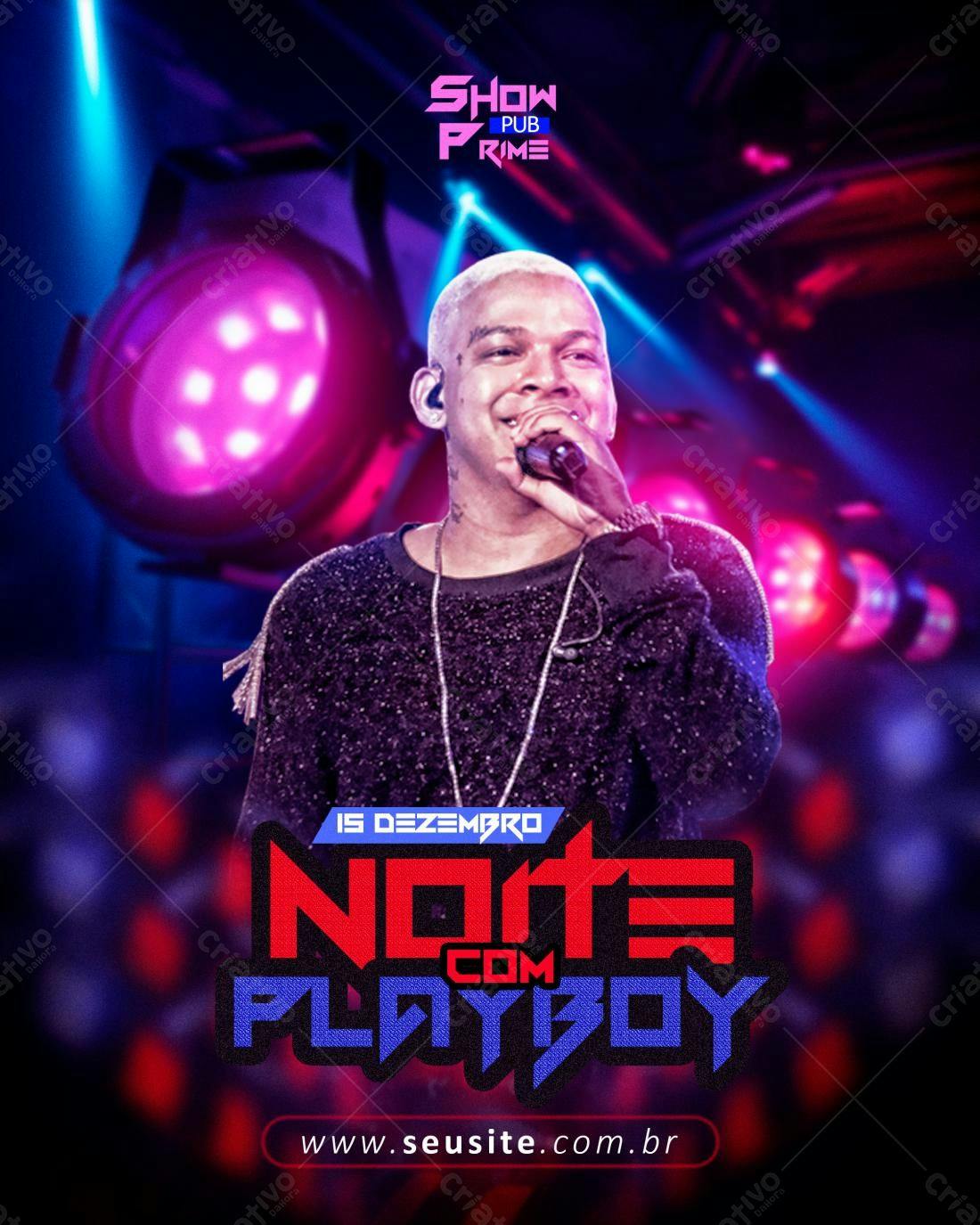 Flyer Show Musical com Playboy PSD Editável