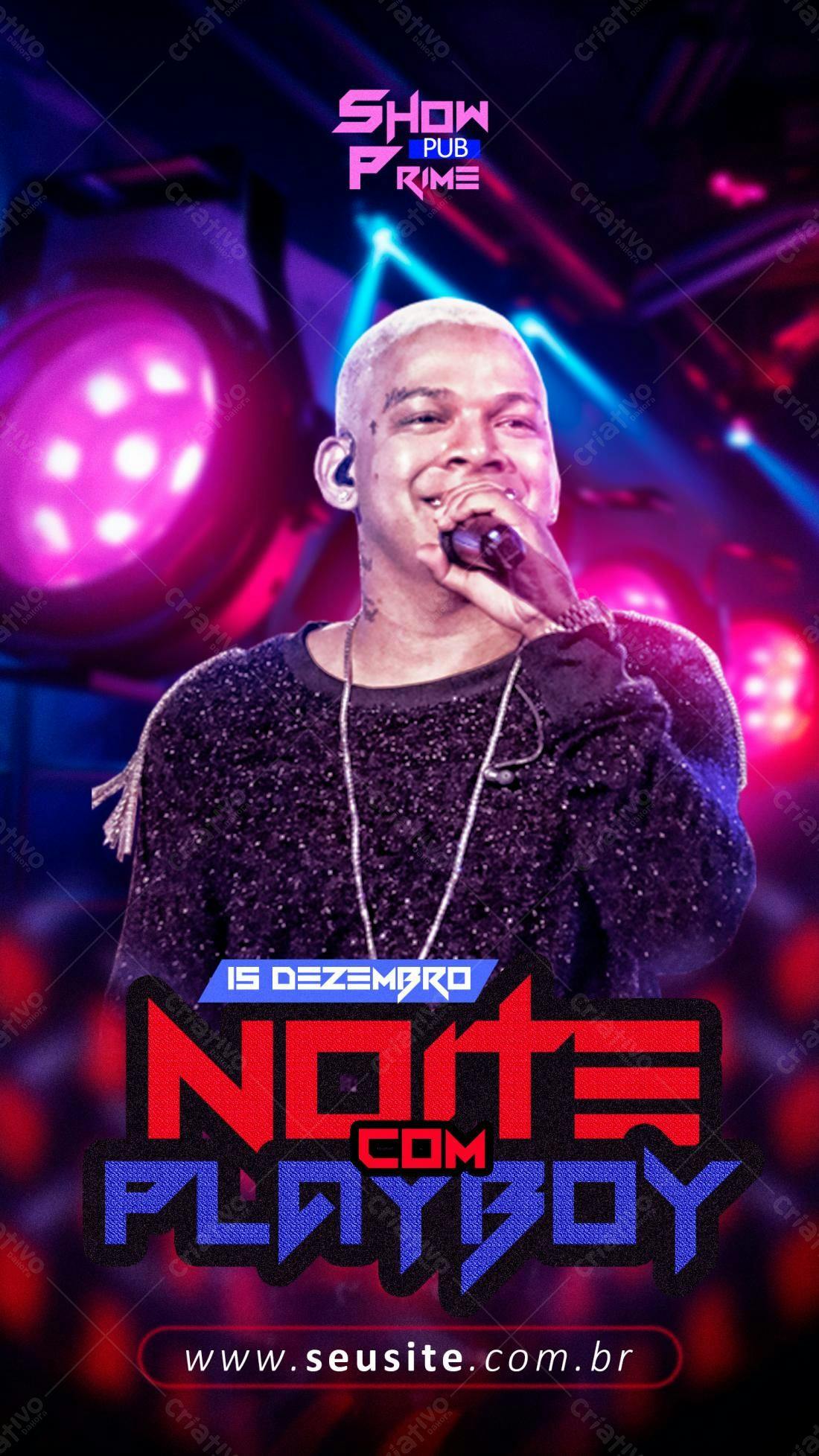 Flyer para Show do Playboy PSD Editável
