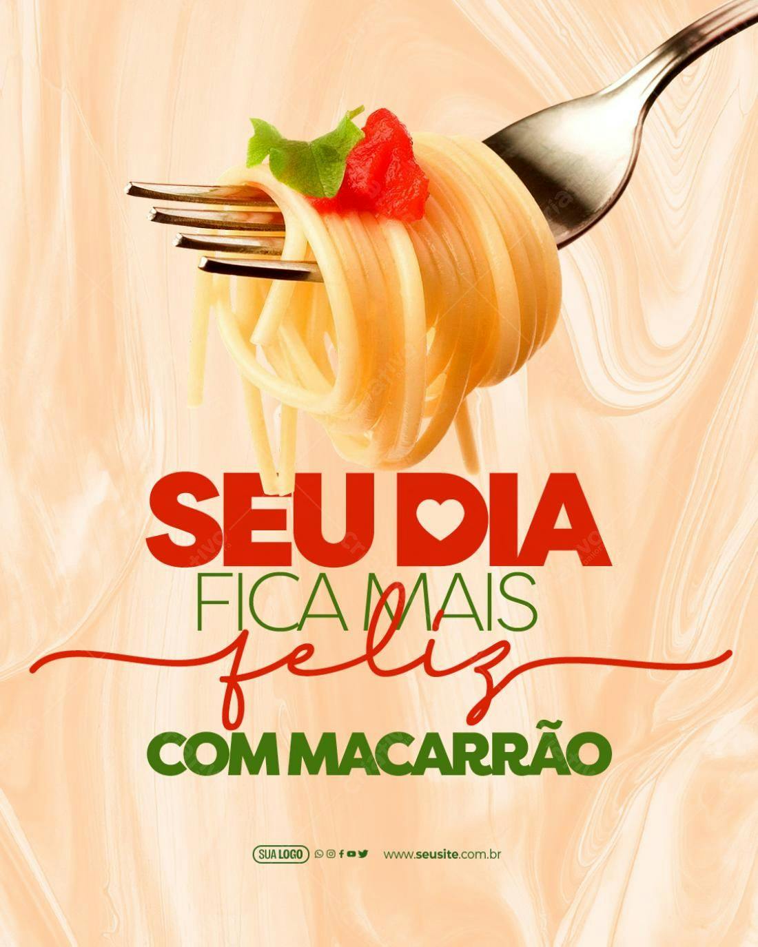 Flyer para Dia do Macarrão PSD Editável