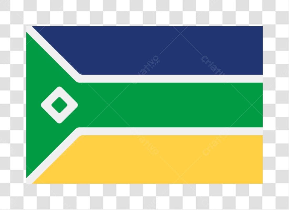 Bandeira Abstrata Verde Amarelo Azul PNG com fundo transparente