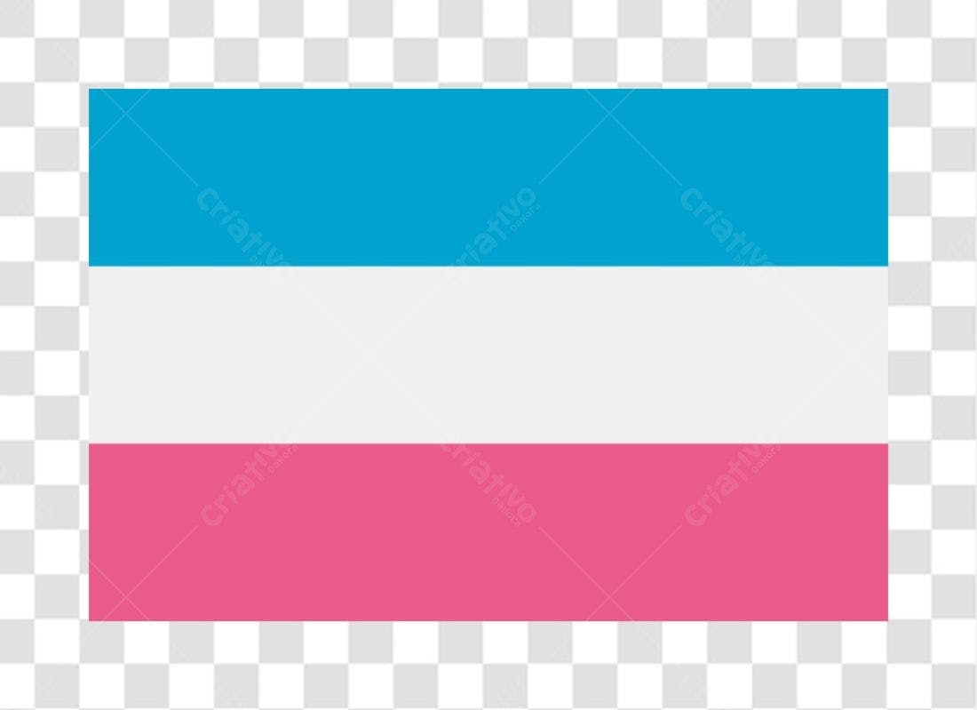 Bandeira horizontal azul rosa e branco PNG com fundo transparente