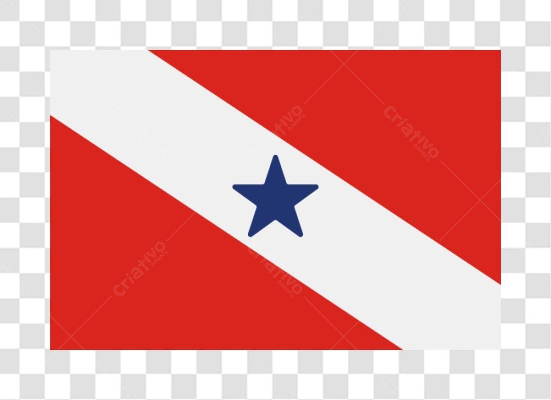 Bandeira PNG com fundo transparente Estrela Vermelha e Branca