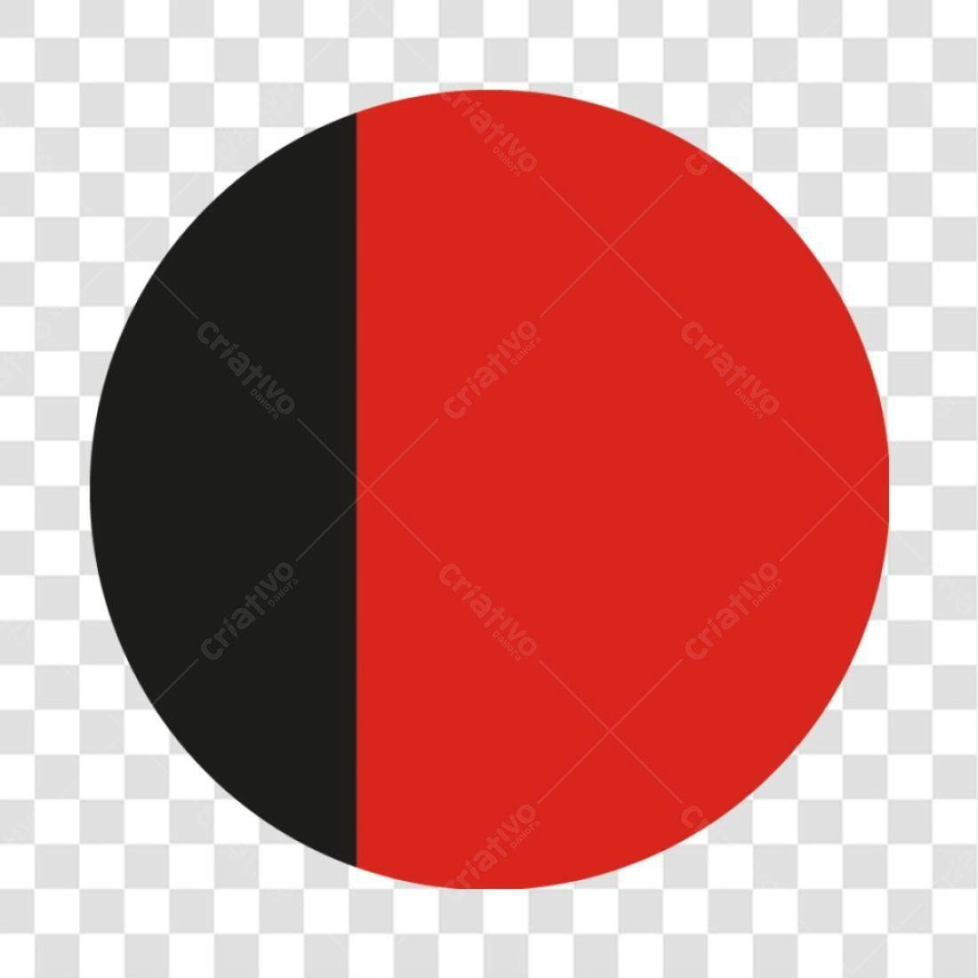 Icone Meio Vermelho Meio Preto PNG com fundo transparente