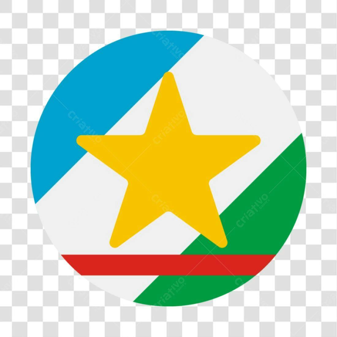 Ícone Estrela com Bandeira PNG com fundo transparente