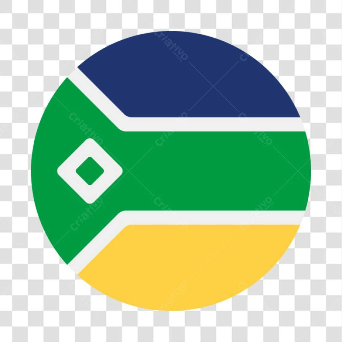 Ícone Circular Verde Amarelo e Azul PNG com fundo transparente