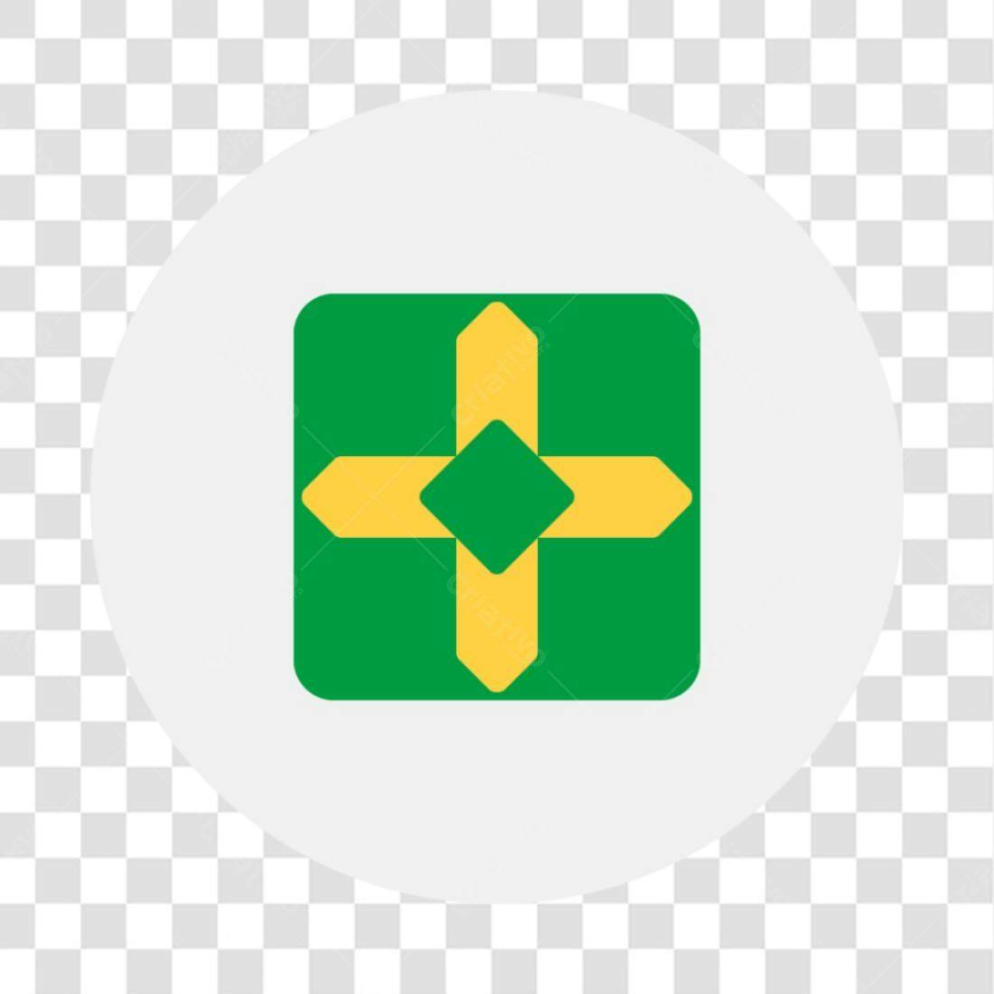 Ícone de presente verde e amarelo PNG com fundo transparente