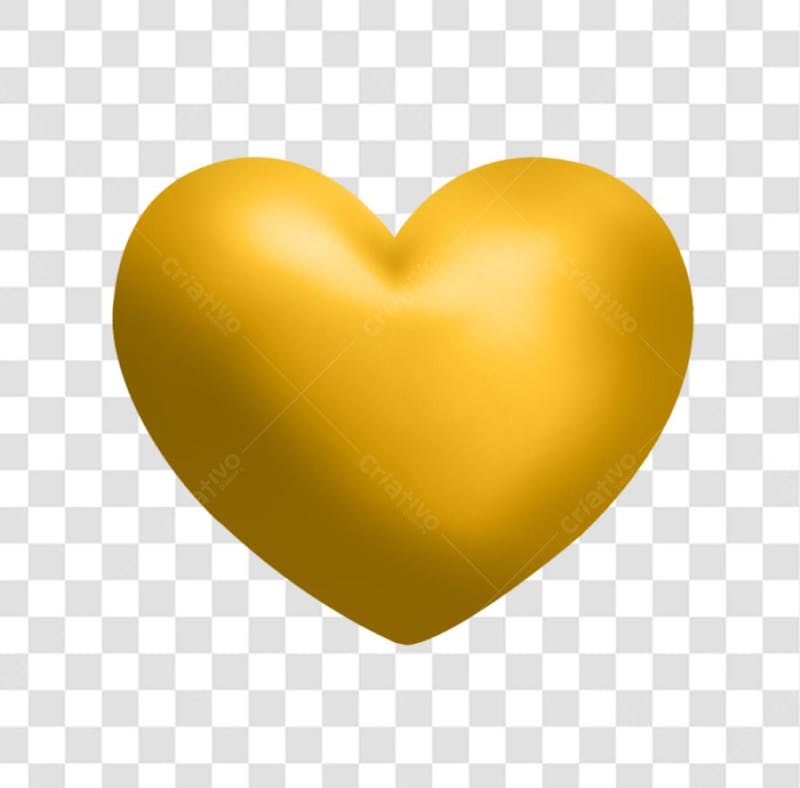 Balão coração dourado amarelo