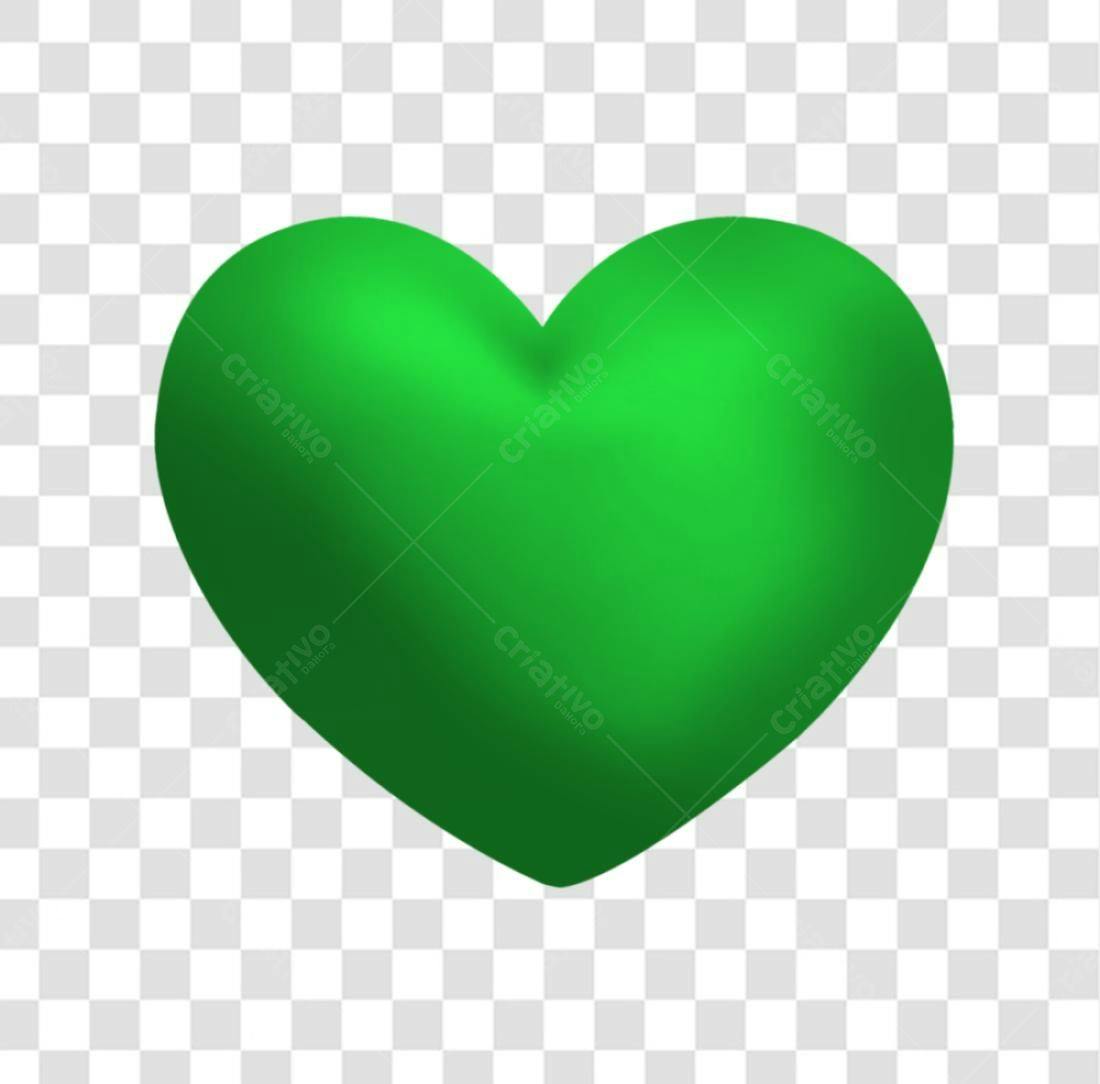 Icone Coração Verde Dia dos Namorados PNG com fundo transparente